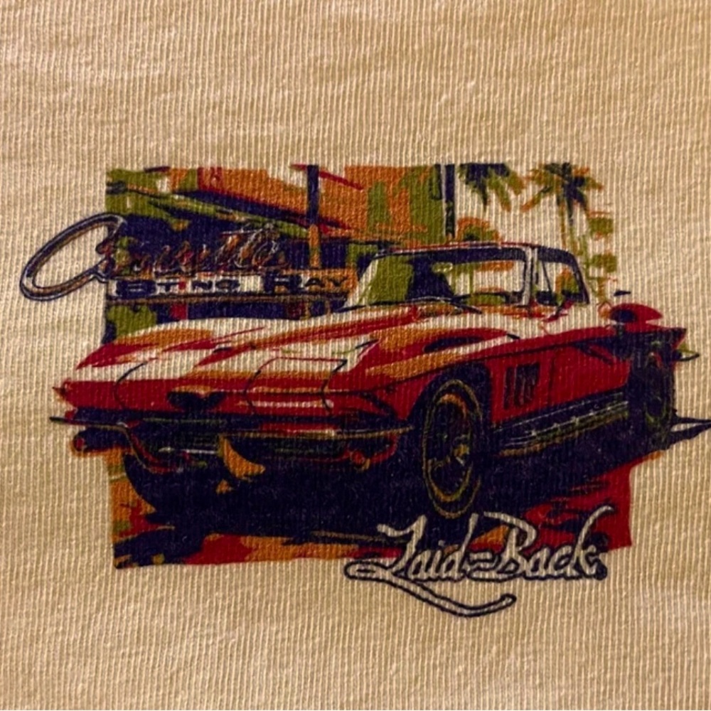 NEW Chaos ‘65 Corvette Stingray ”Butter” Yellow T-Shirt / X-Lg Vette NEW - Picture 3 of 6